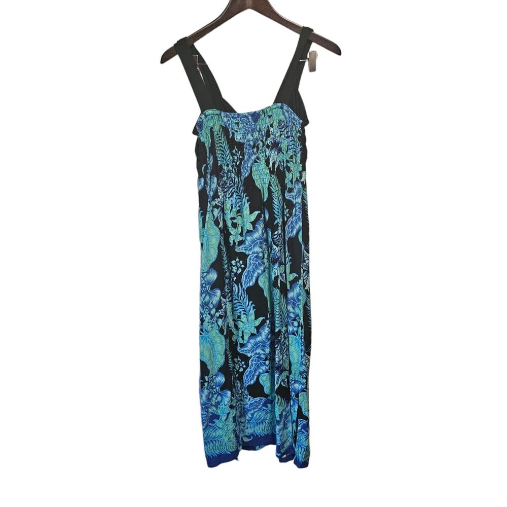 RAINBOW JO Sundress Hawaiian Black Blue Floral MEDIUM - Picture 3 of 5